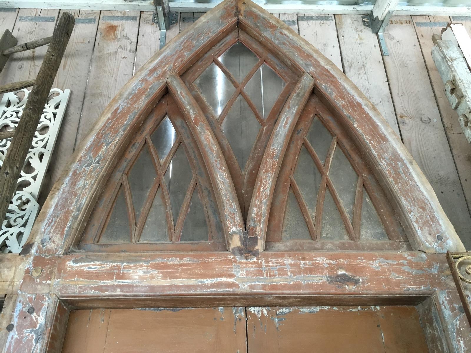 Antique church doors in frame