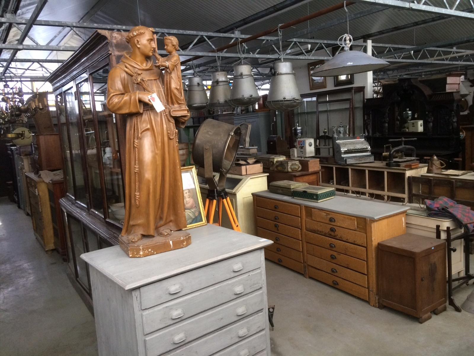 Antique church plaster statue old original color