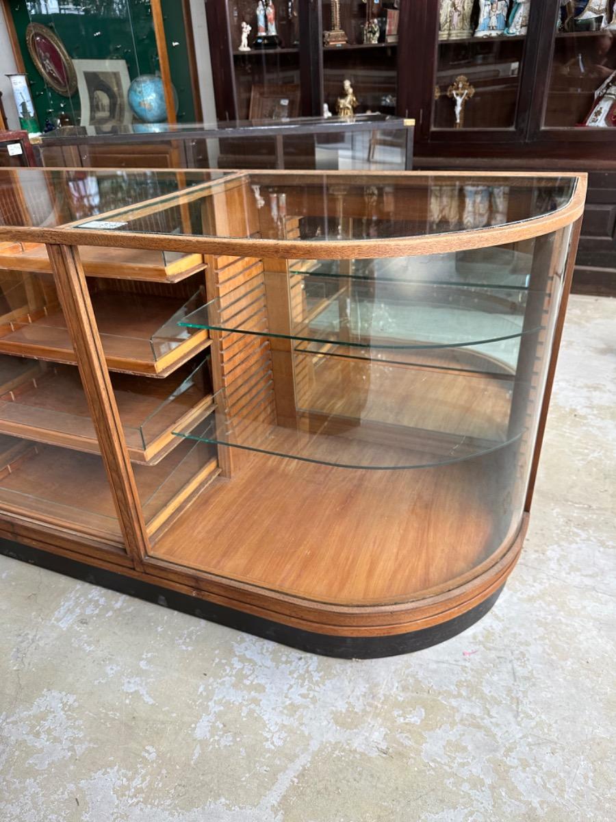 Antique counter with glass
