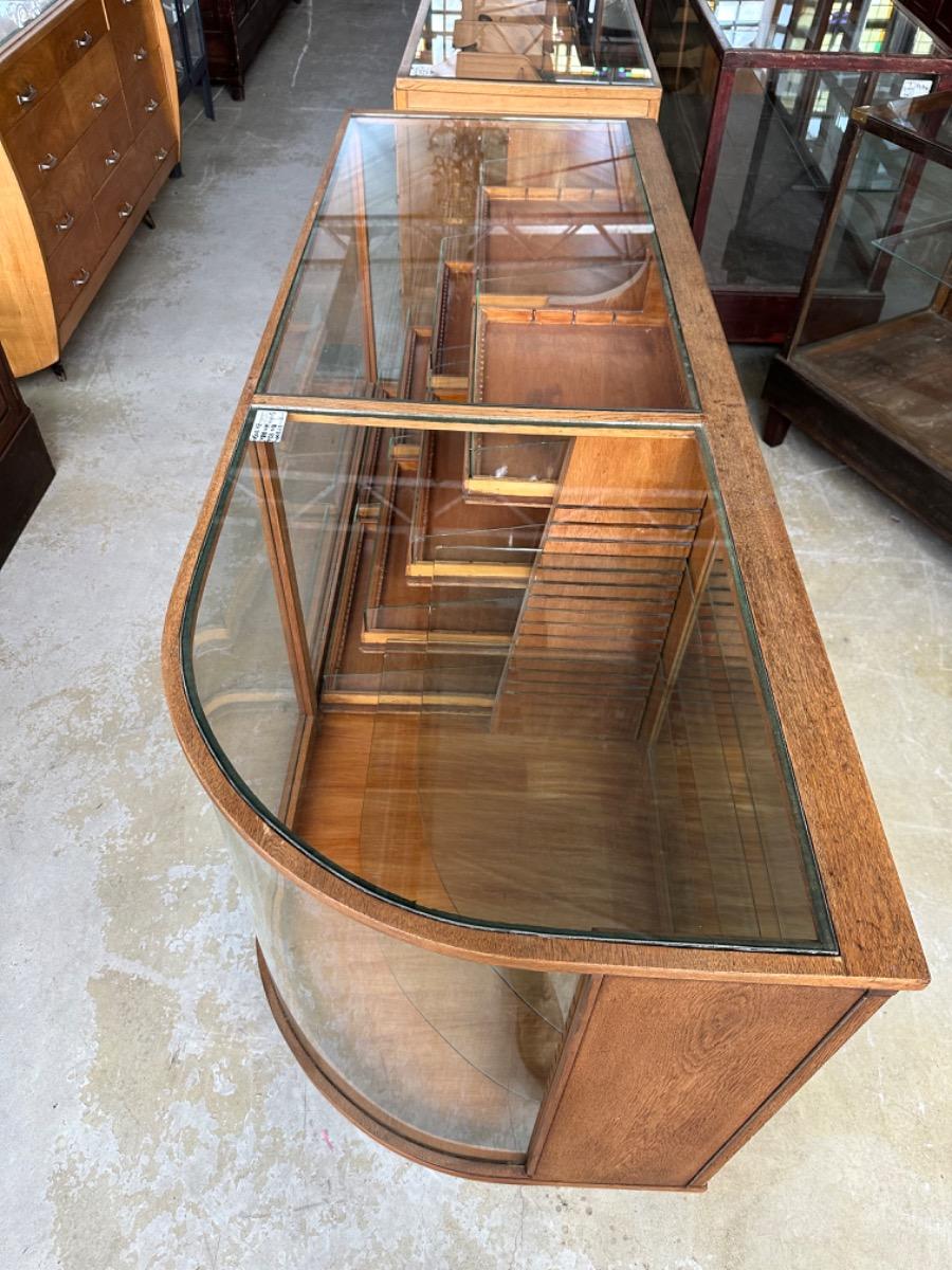 Antique counter with glass