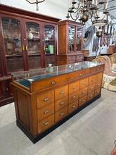 Antique style Counter with glass in wood and glass, Europe