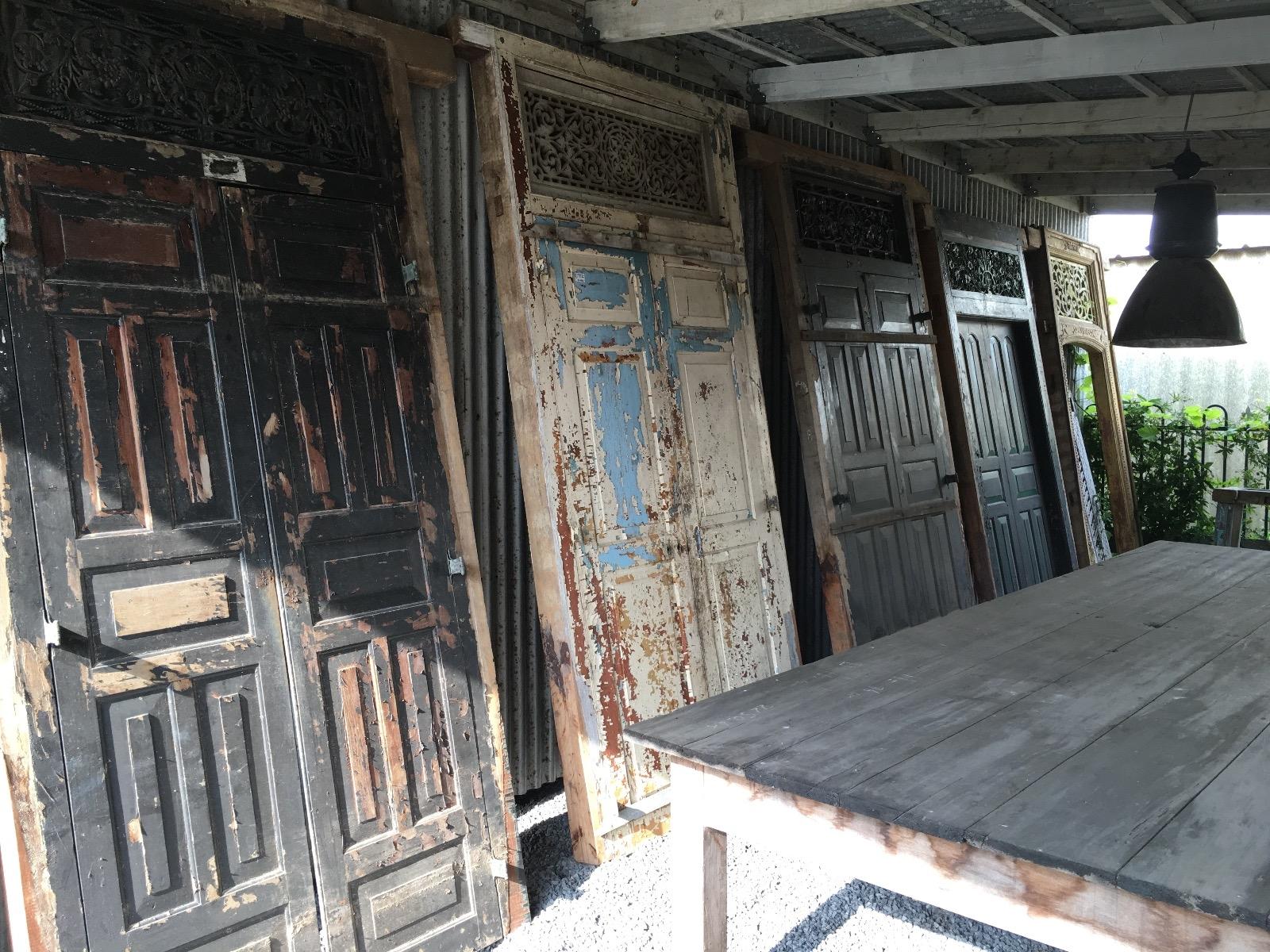 Antique door in frame