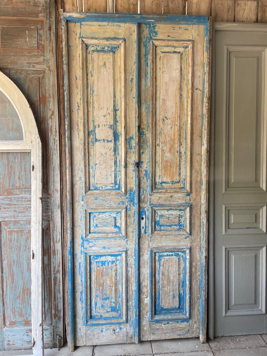Antique Doors Blue in frame 