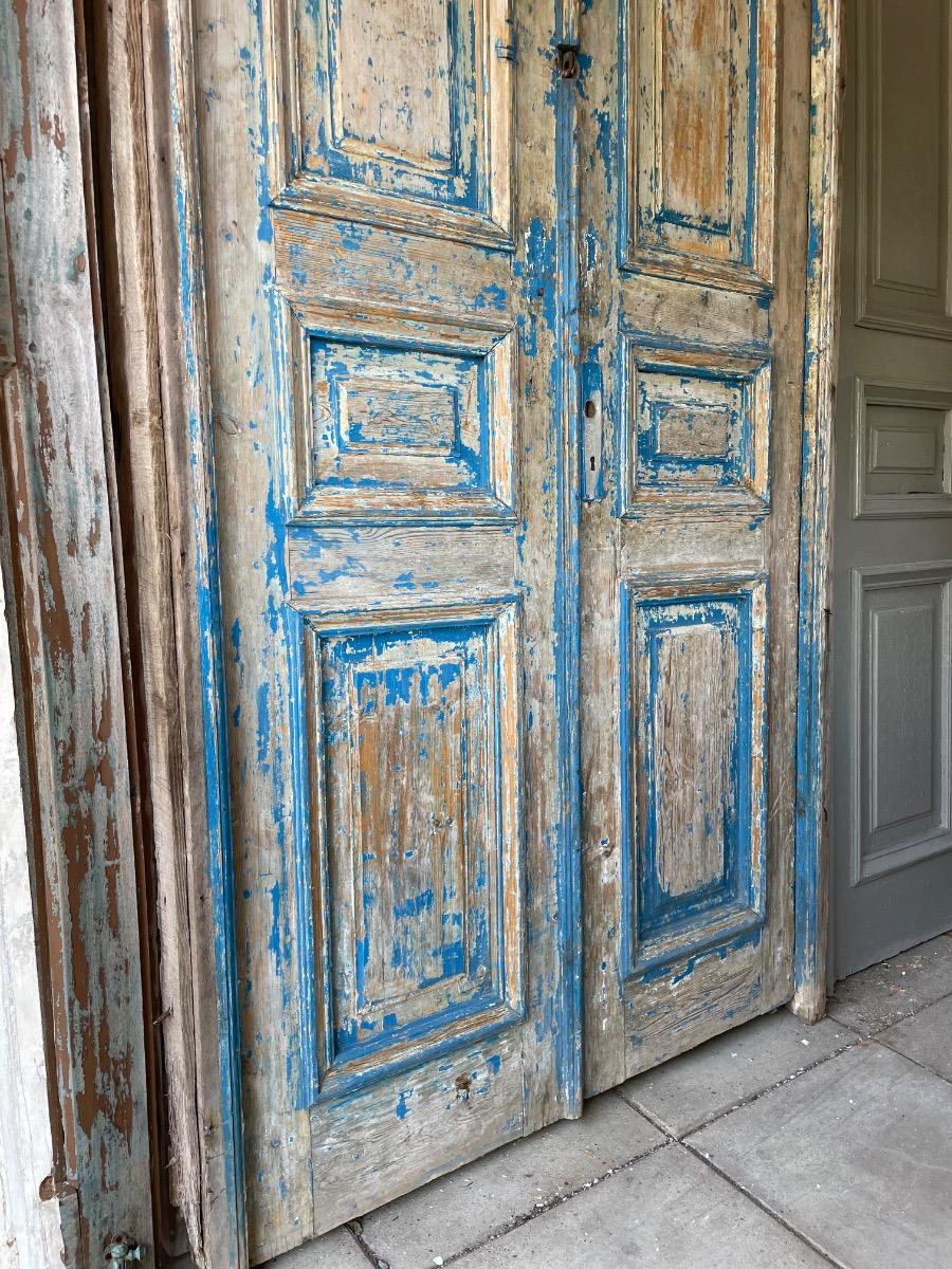 Antique Doors Blue in frame 