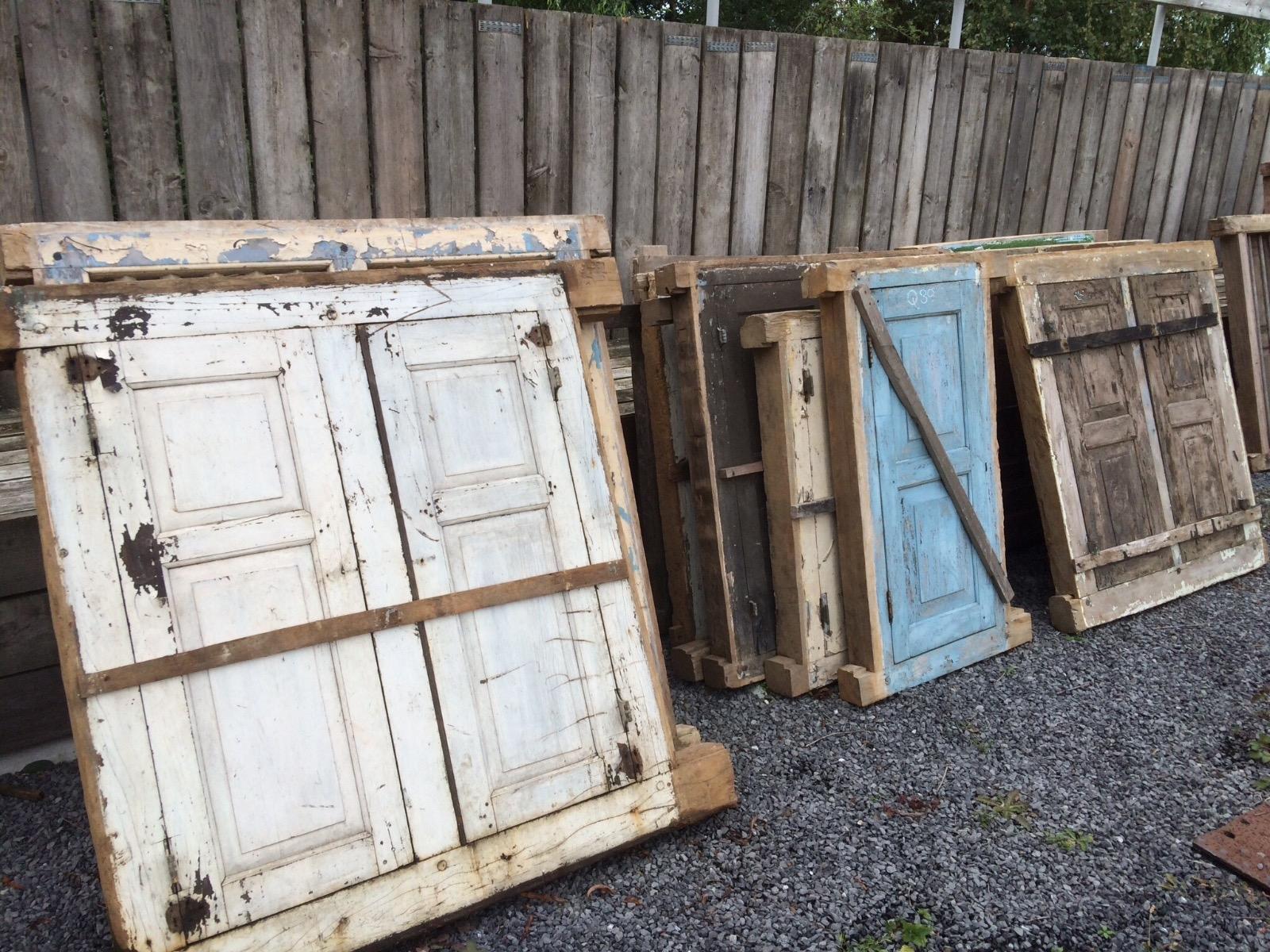 Antique doors in hardwood frame