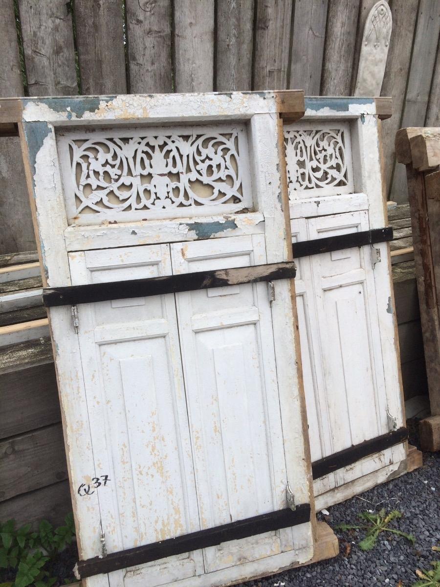 Antique doors in hardwood frame