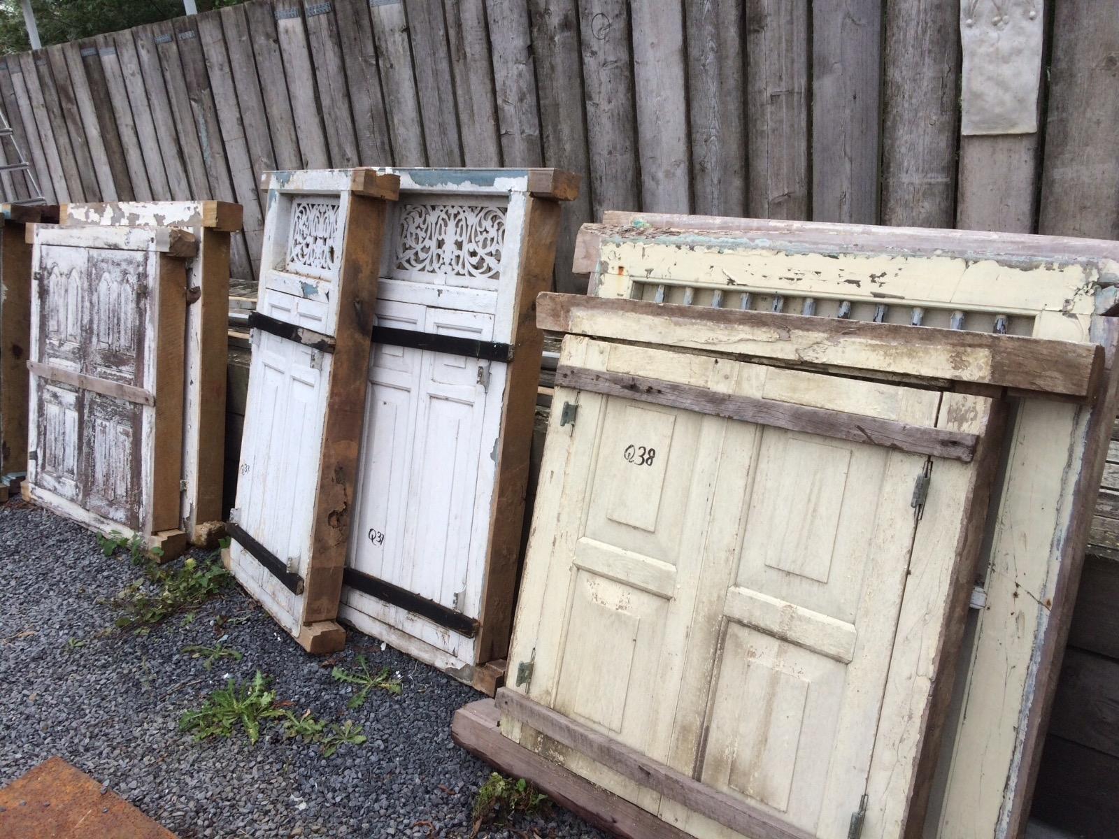 Antique doors in hardwood frame