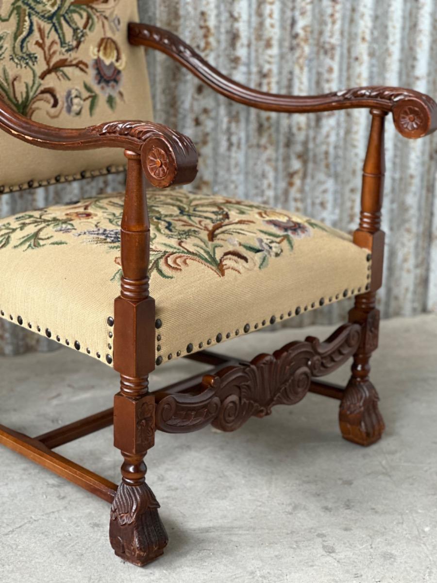 Antique  Embroidered Armchairs