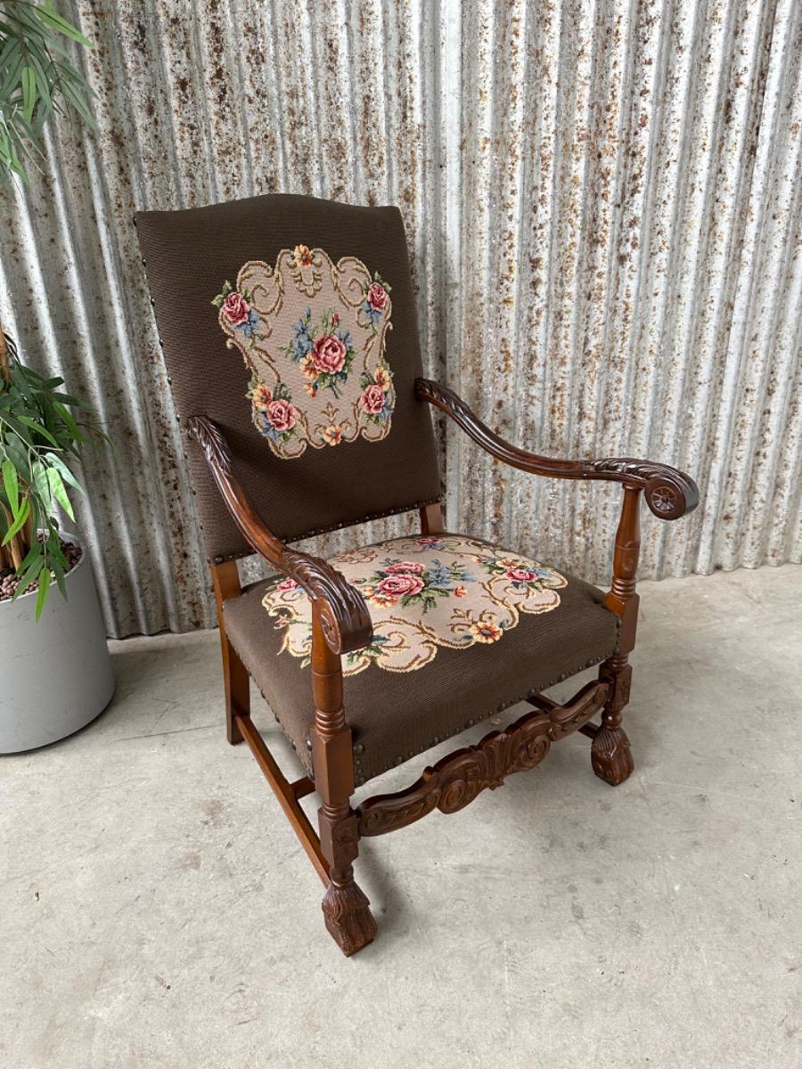 Antique  Embroidered Armchairs