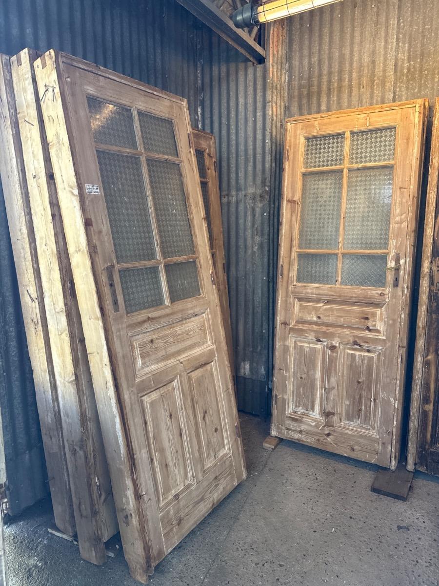 Antique glass door in frame