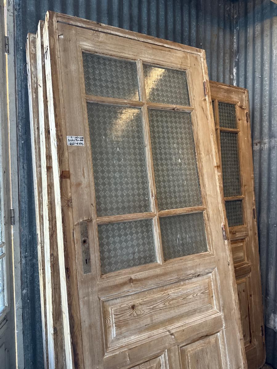 Antique glass door in frame