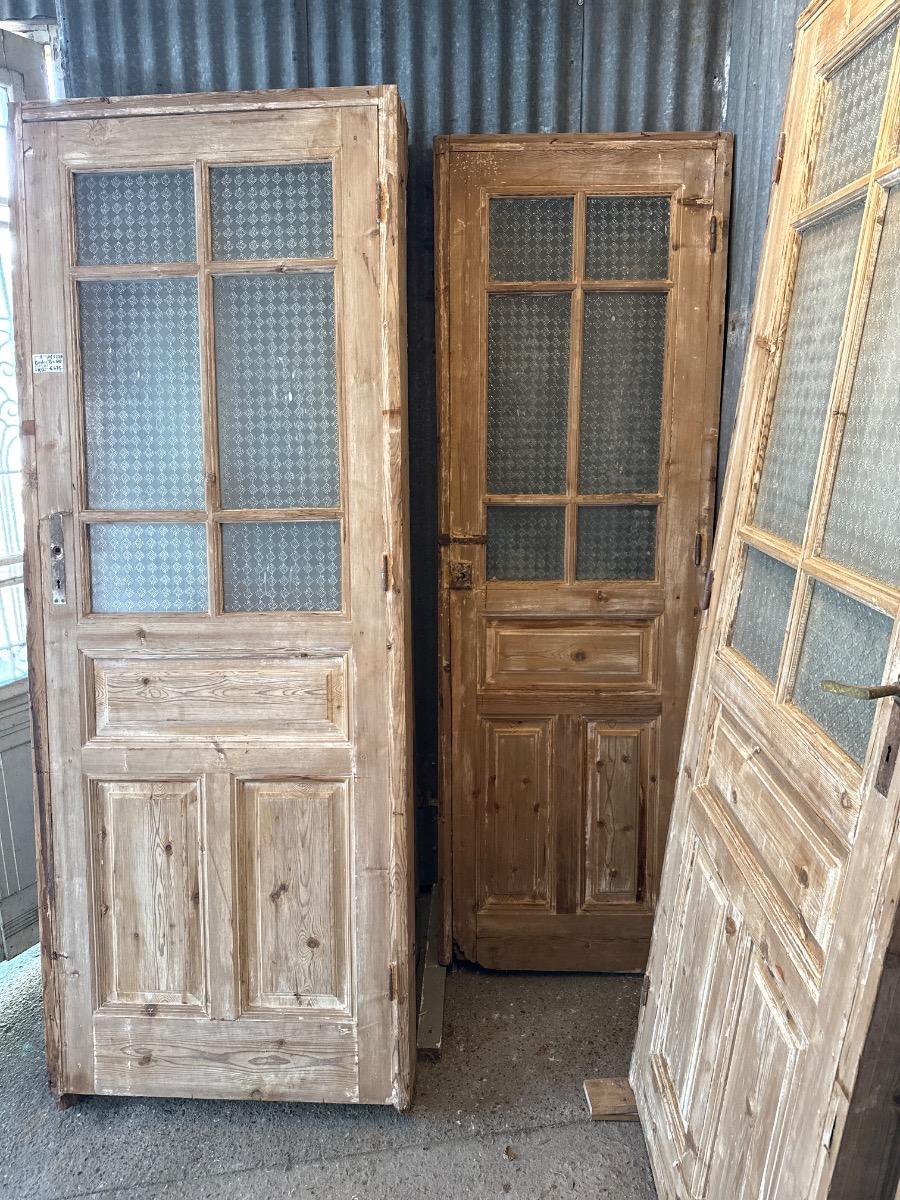 Antique glass door in frame