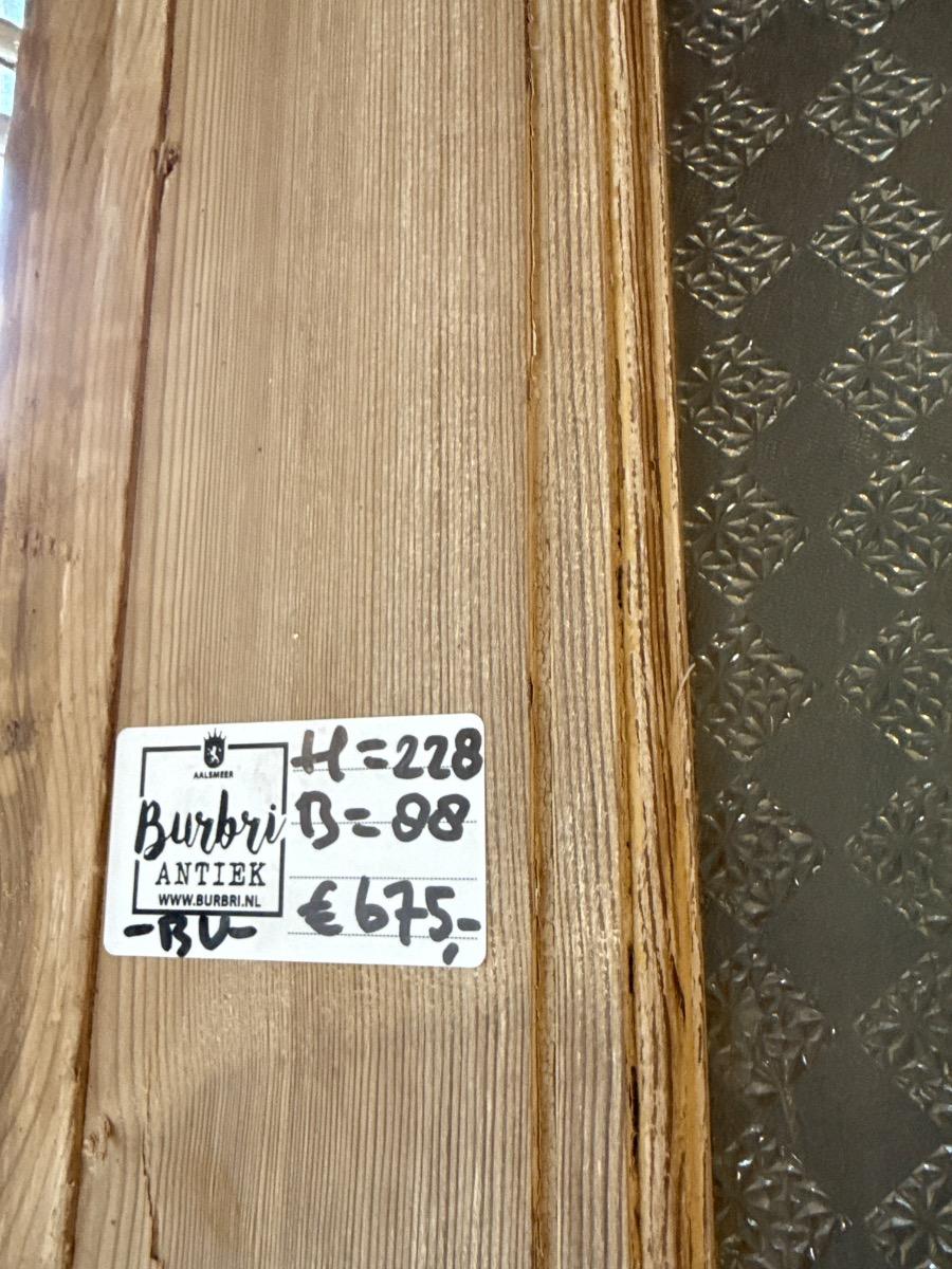 Antique glass door in frame