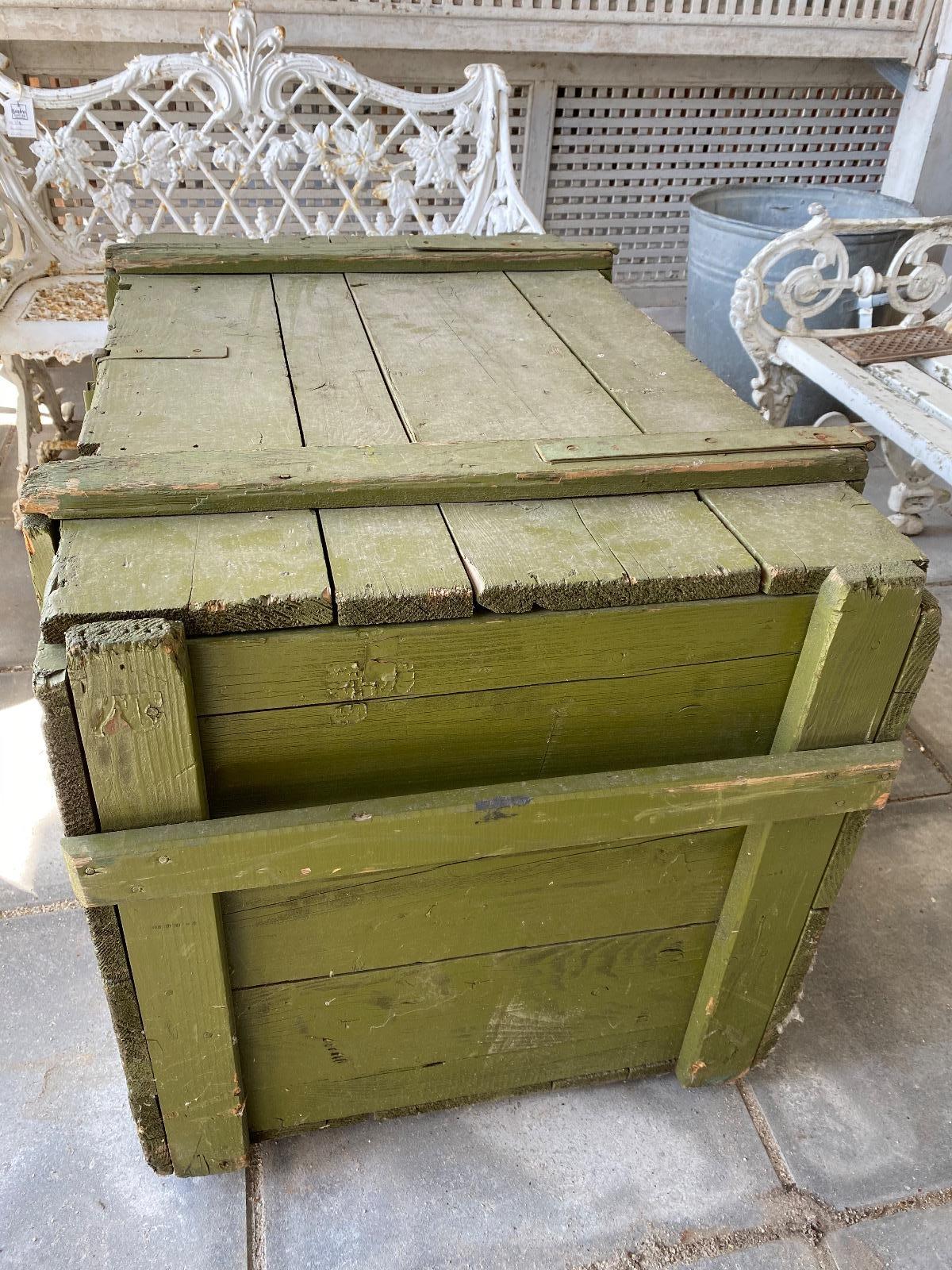 Antique green chest