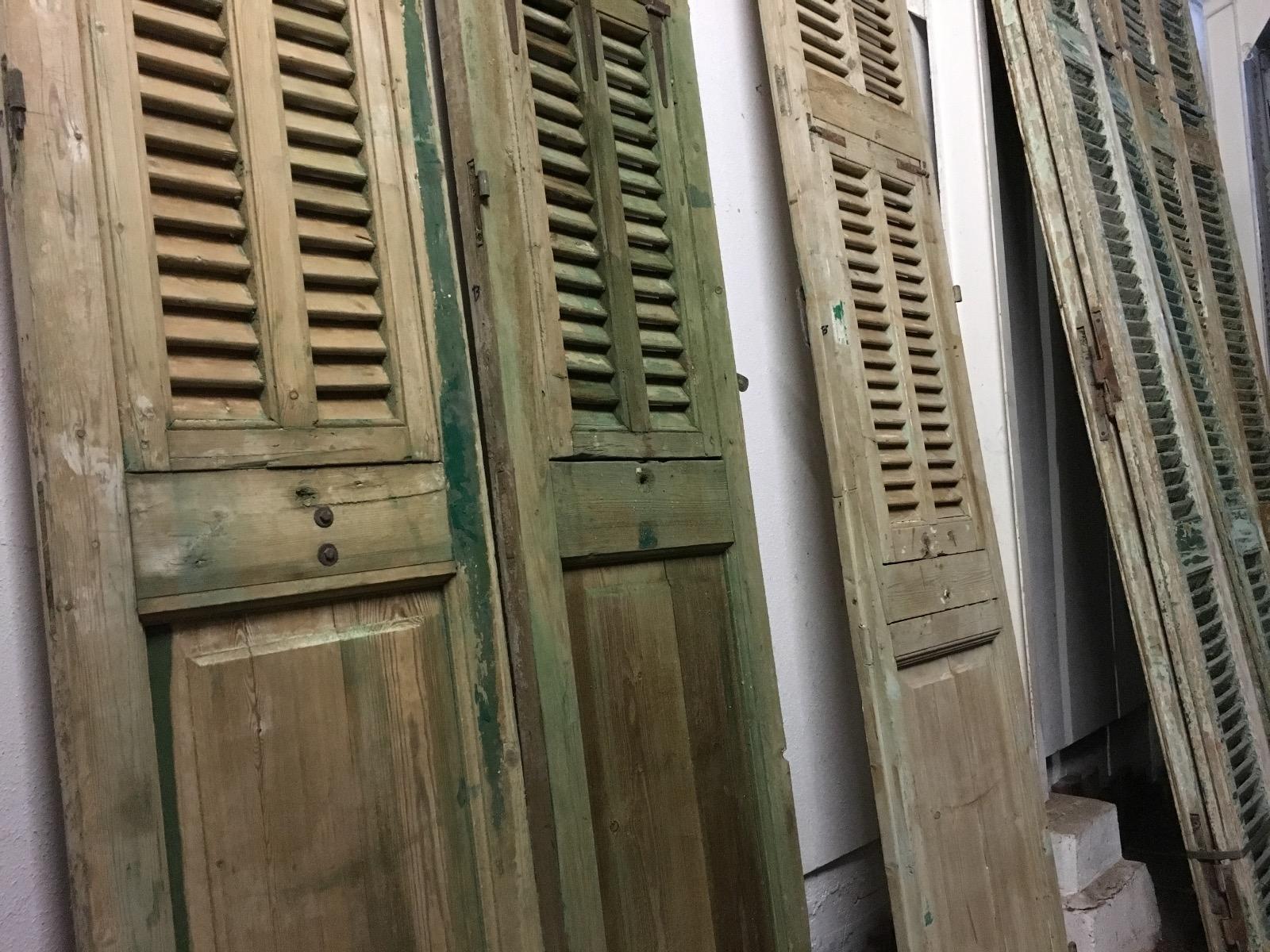 Antique high stripped old doors