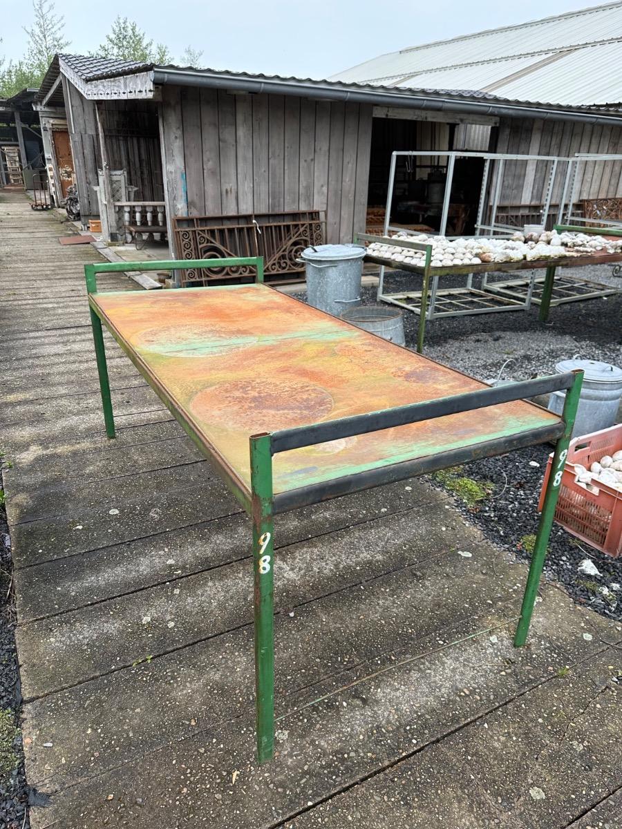 Antique Industrial Green table