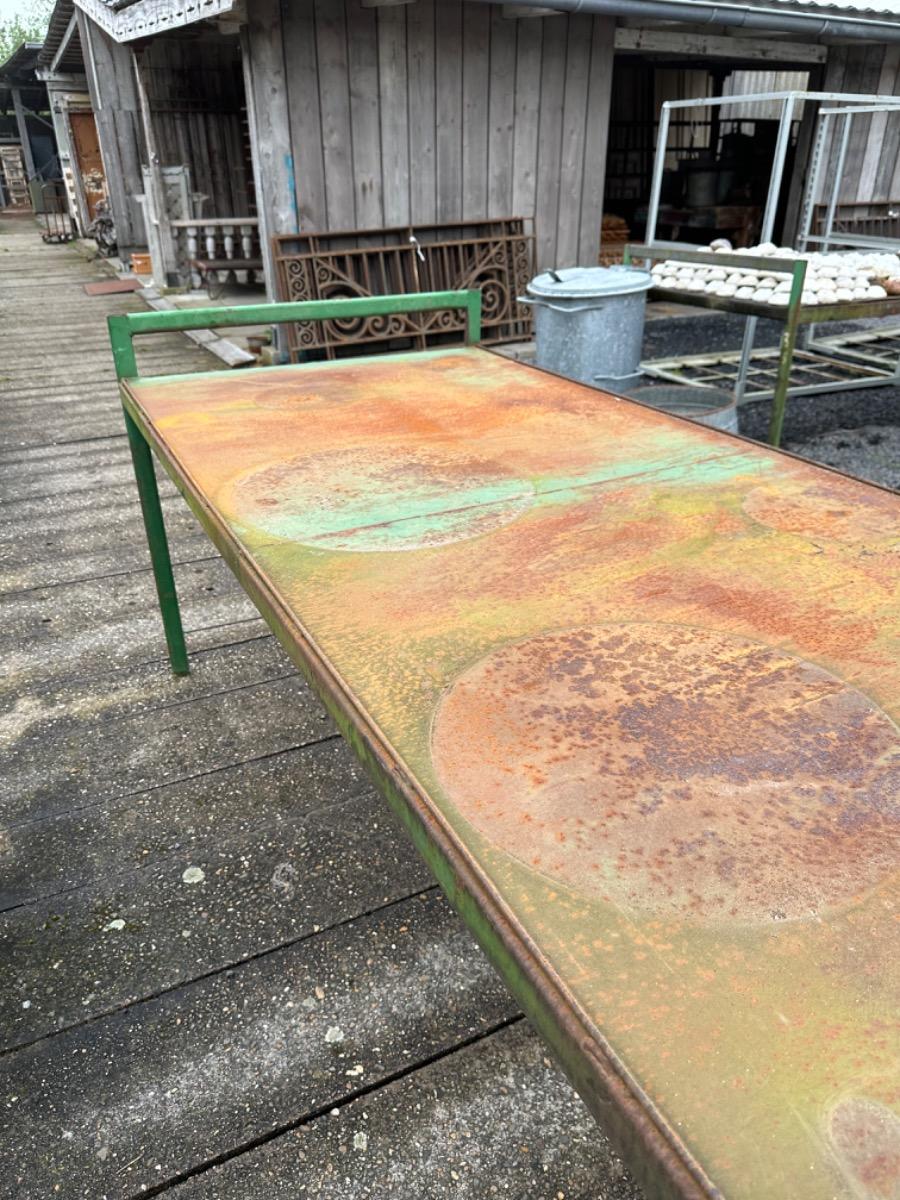 Antique Industrial Green table