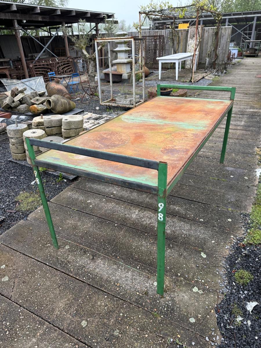 Antique Industrial Green table