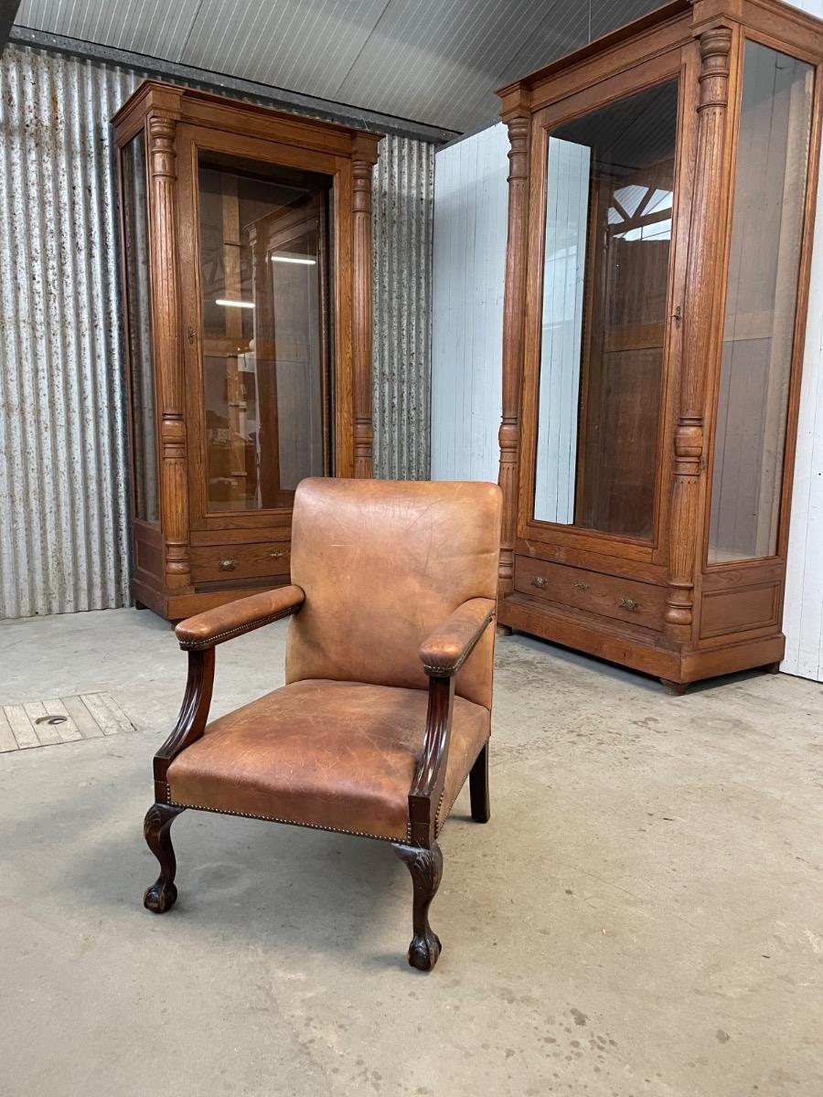 Antique leather armchair 