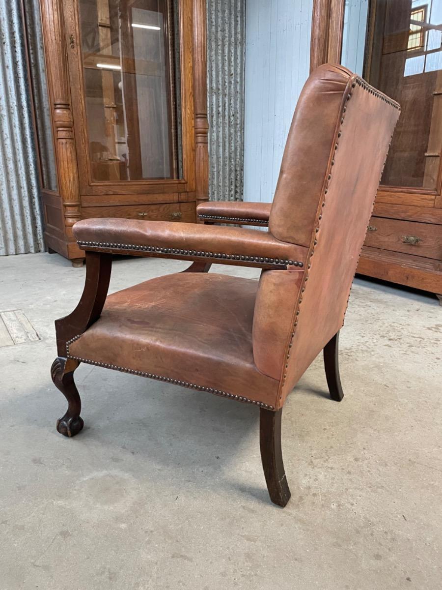 Antique leather armchair 