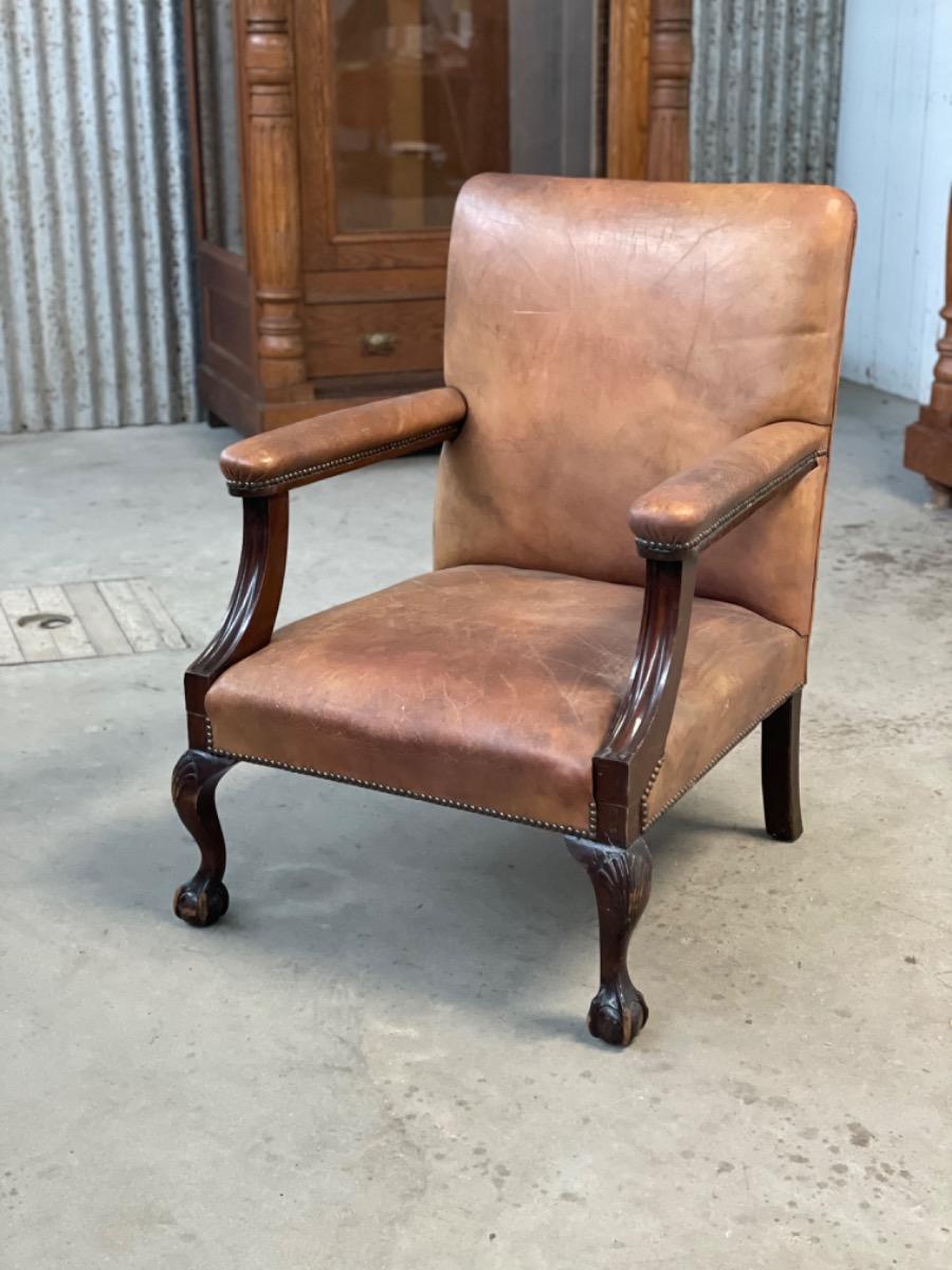 Antique leather armchair 