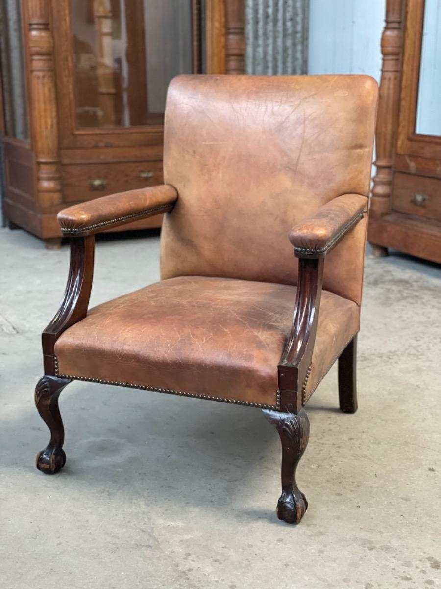Antique leather armchair 