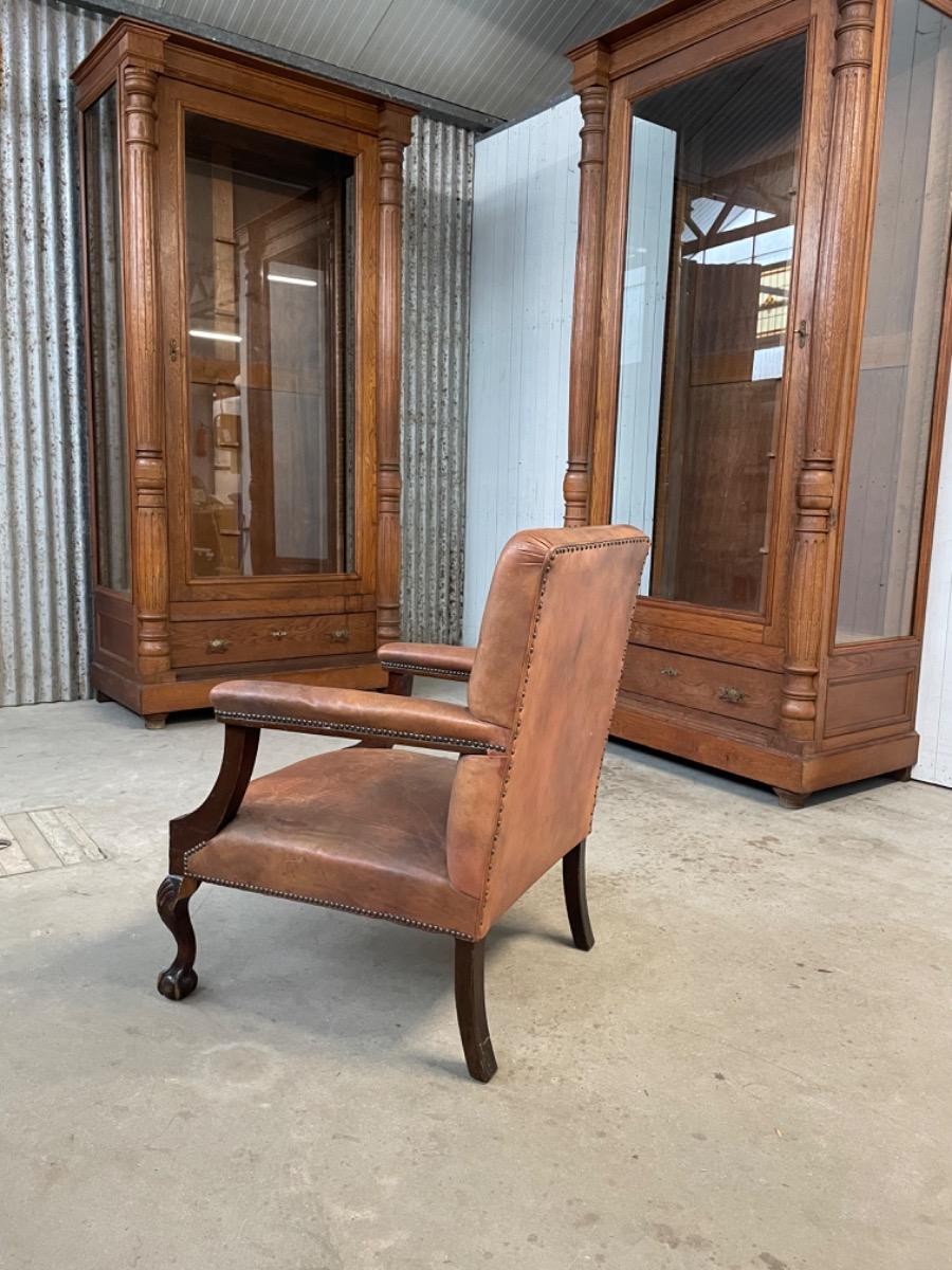 Antique leather armchair 