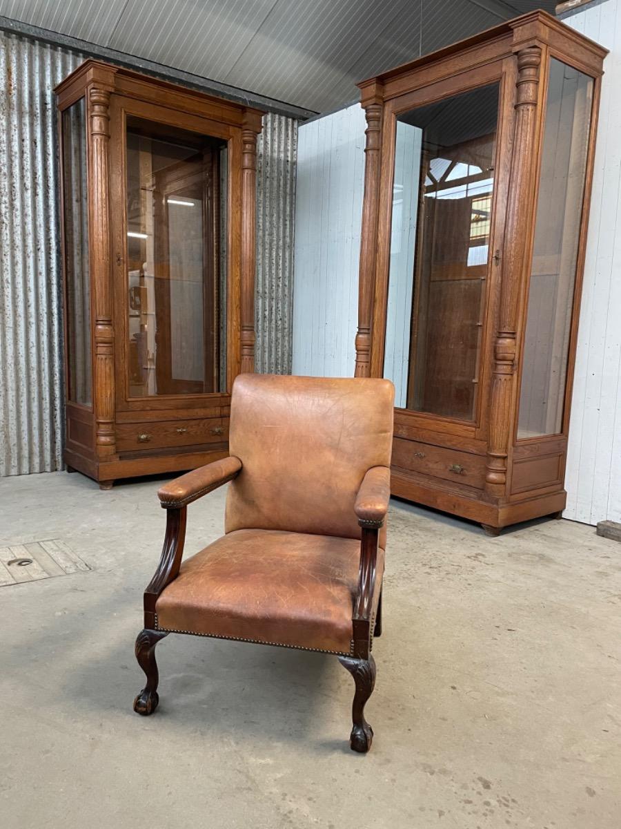 Antique leather armchair 