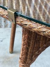 Antique style Antique lloyd loom table in Wood and glass