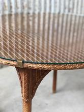 Antique style Antique lloyd loom table in Wood and glass