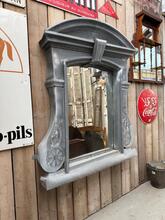 Oeil de Boeuf spiegel in zink Antique stijl in Glas en zink,