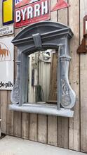Oeil de Boeuf spiegel in zink Antique stijl in Glas en zink,