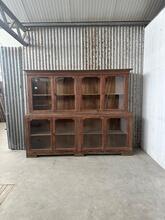 Antique style Shopcabinet in wood and glass 20e eeuw