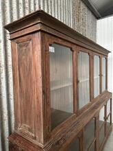 Antique style Shopcabinet in wood and glass 20e eeuw