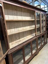 Antique style Shopcabinet in wood and glass 20e eeuw