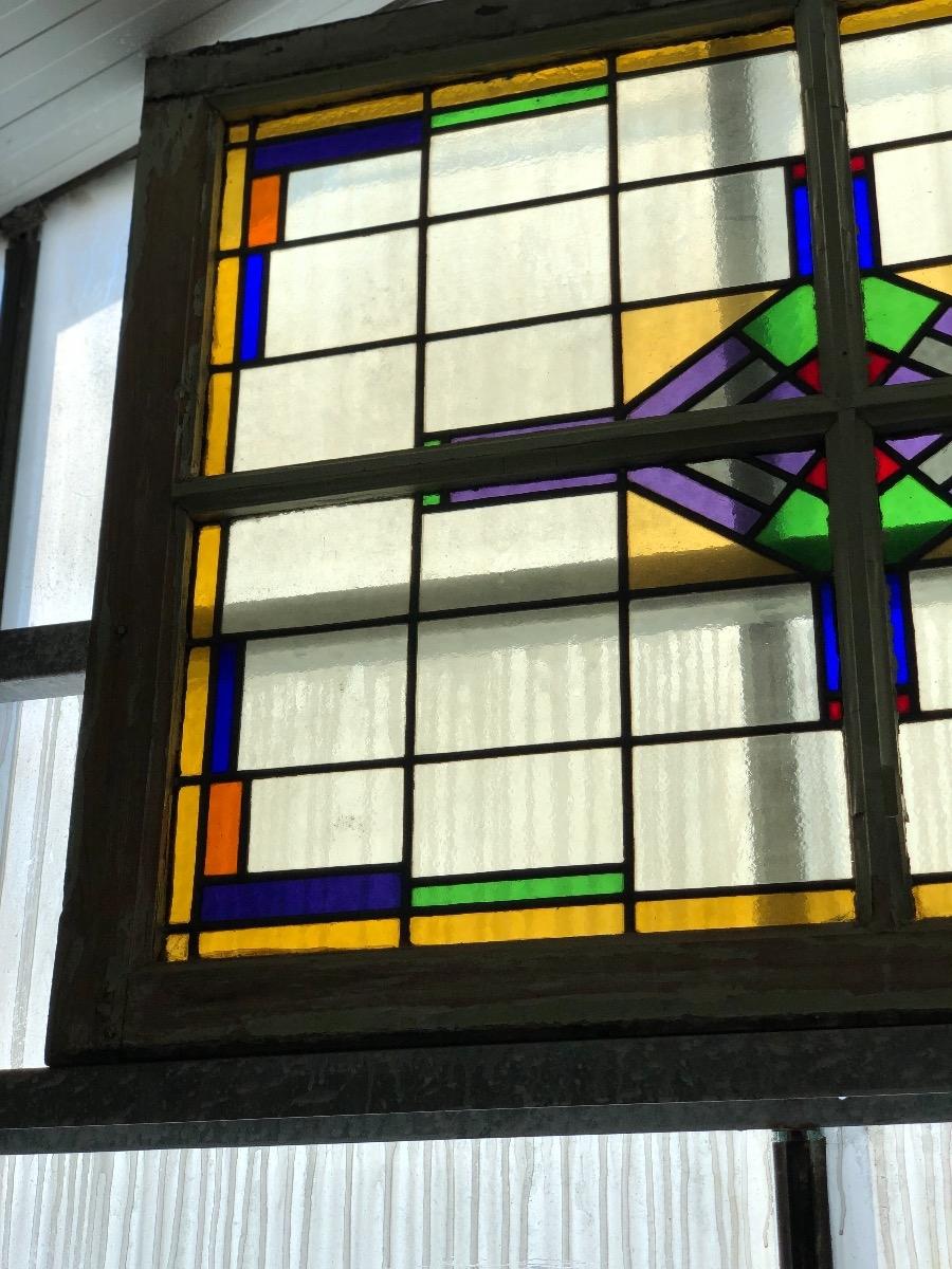 Antique stained glass window