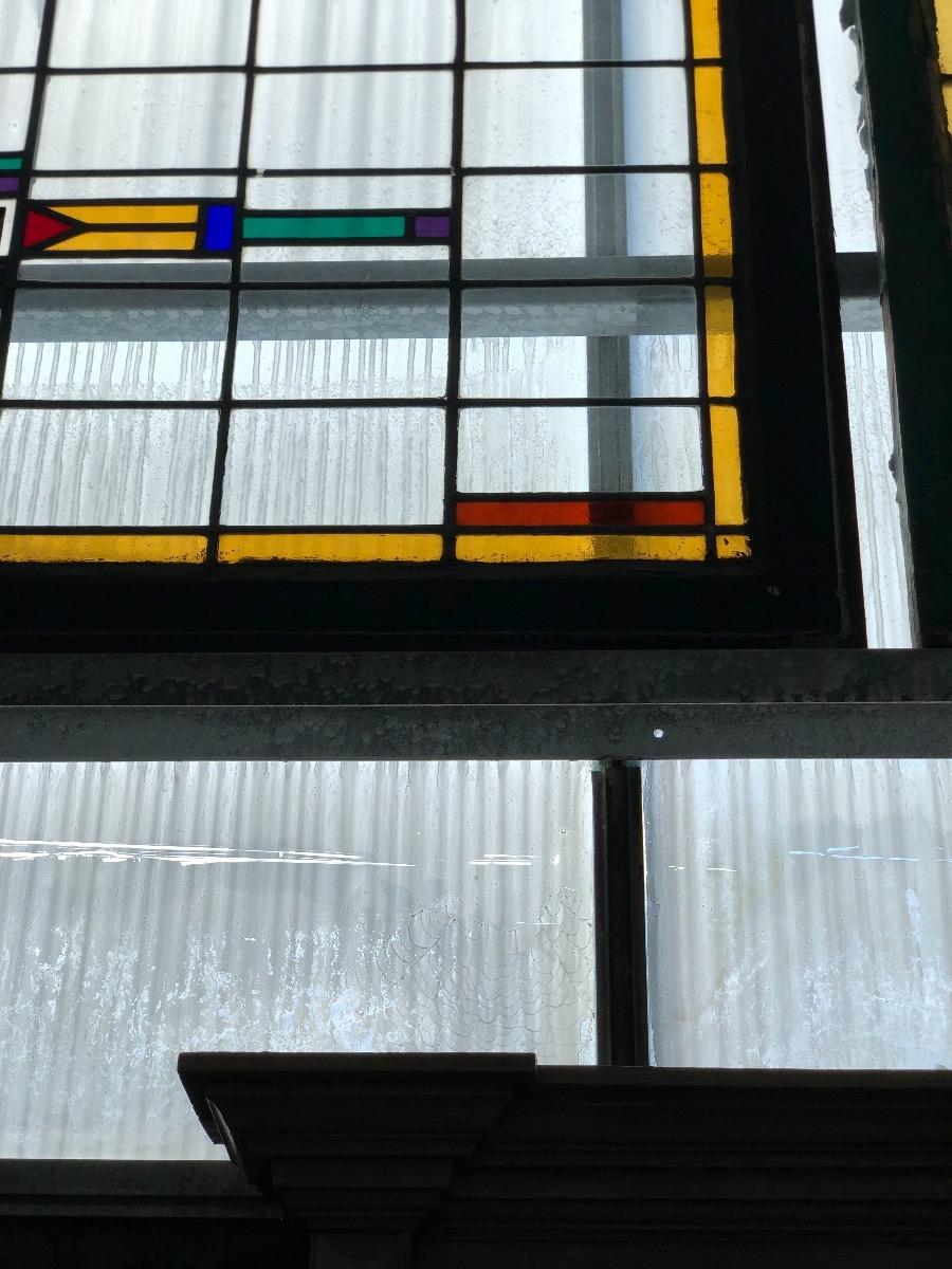 Antique stained glass window