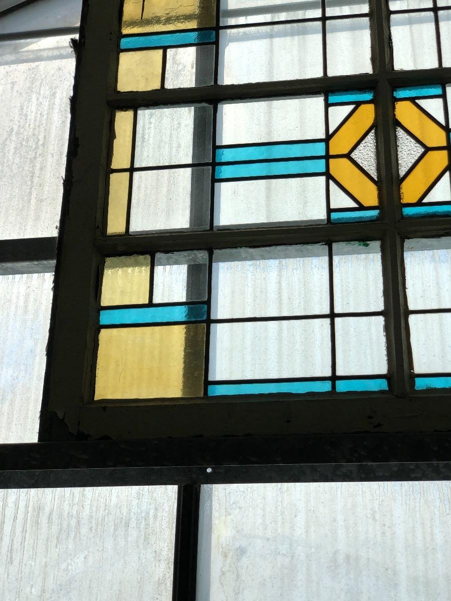 Antique stained glass window