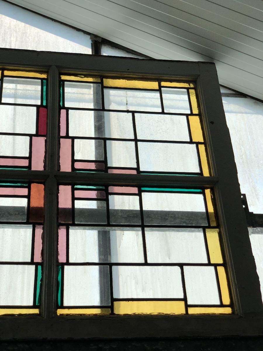 Antique stained glass window