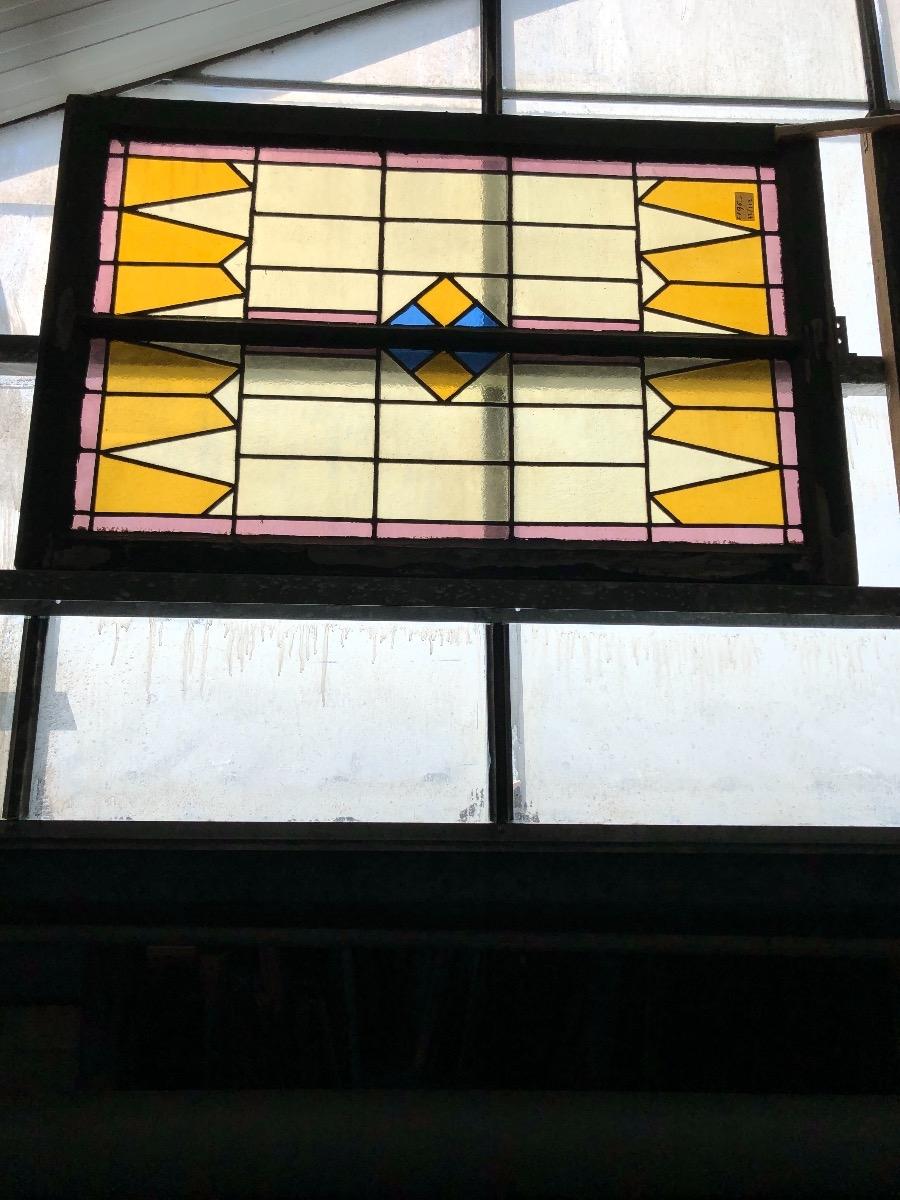 Antique stained glass window
