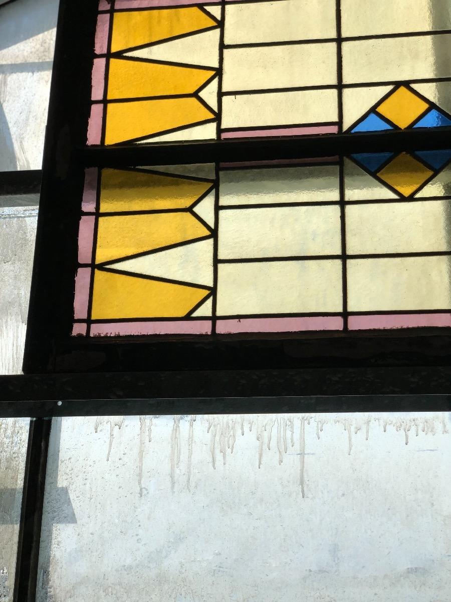 Antique stained glass window