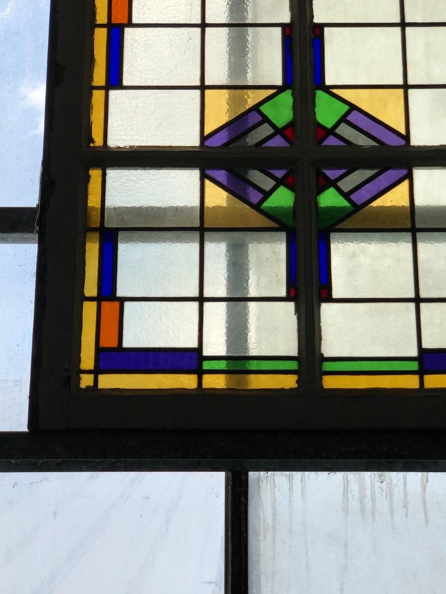 Antique stained glass window