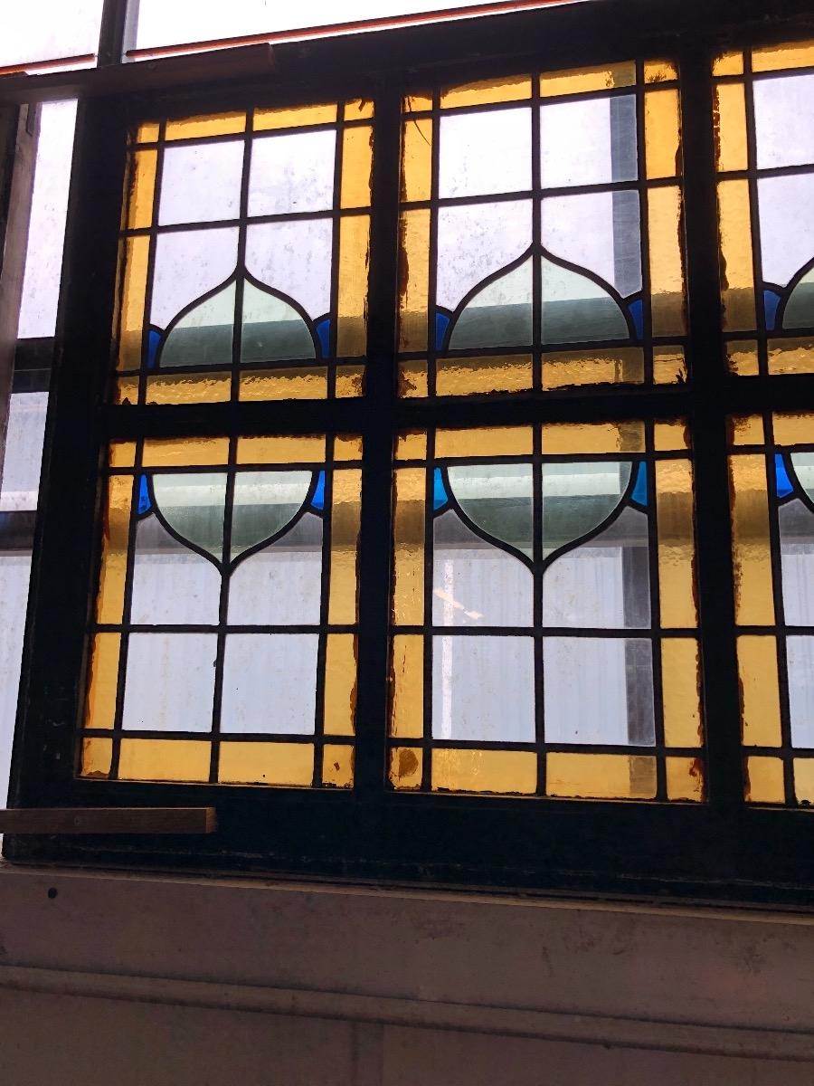 Antique stained glass window