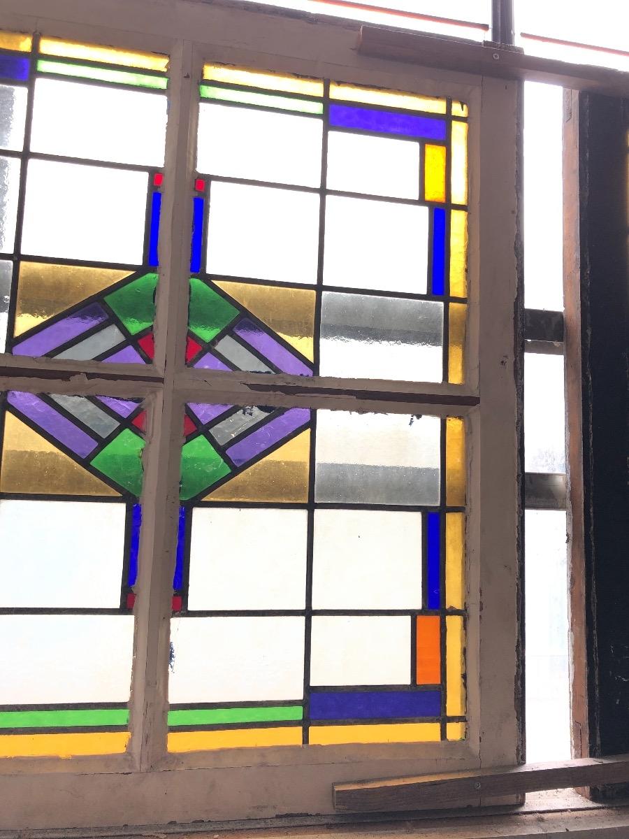 Antique stained glass window