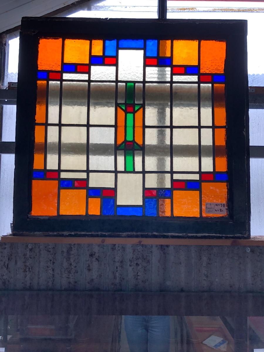Antique stained glass window