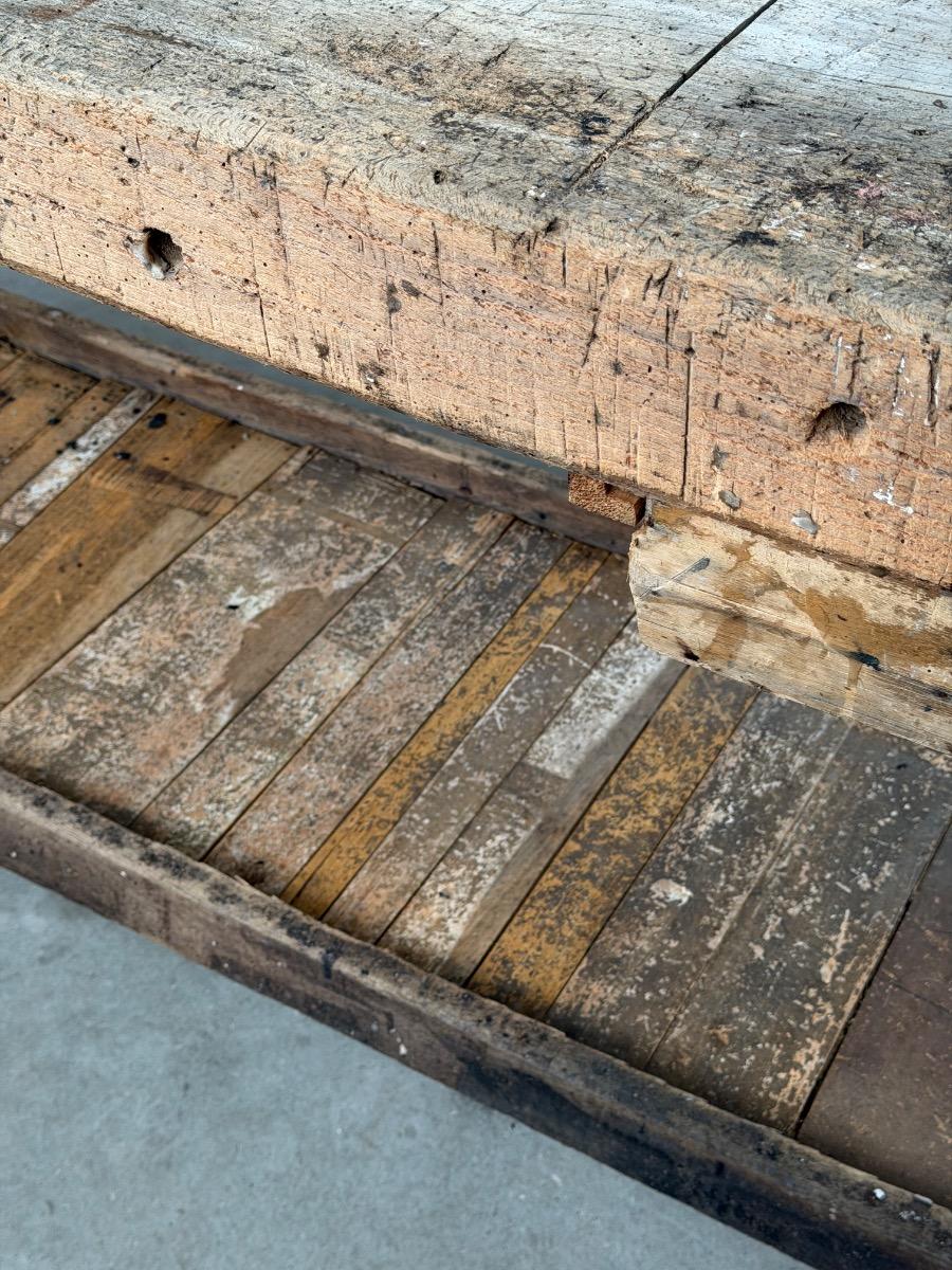 Antique workbench massive wood