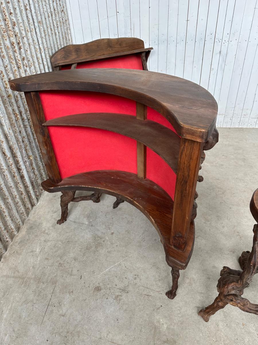 Bar shelves 2 x bar stools Vintage Wine bar
