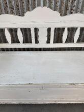 Brocante Witte Klepbank Met Opbergruimte stijl in hout , Frankrijk 20e eeuw