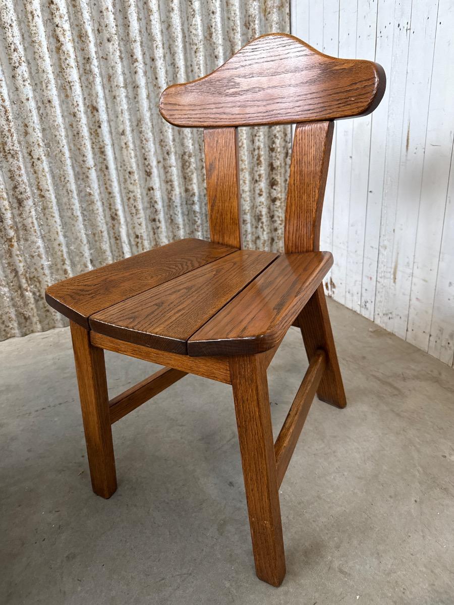 Brutalist wooden chairs