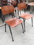 Chairs style Industrial in Wood and Iron, Vintage